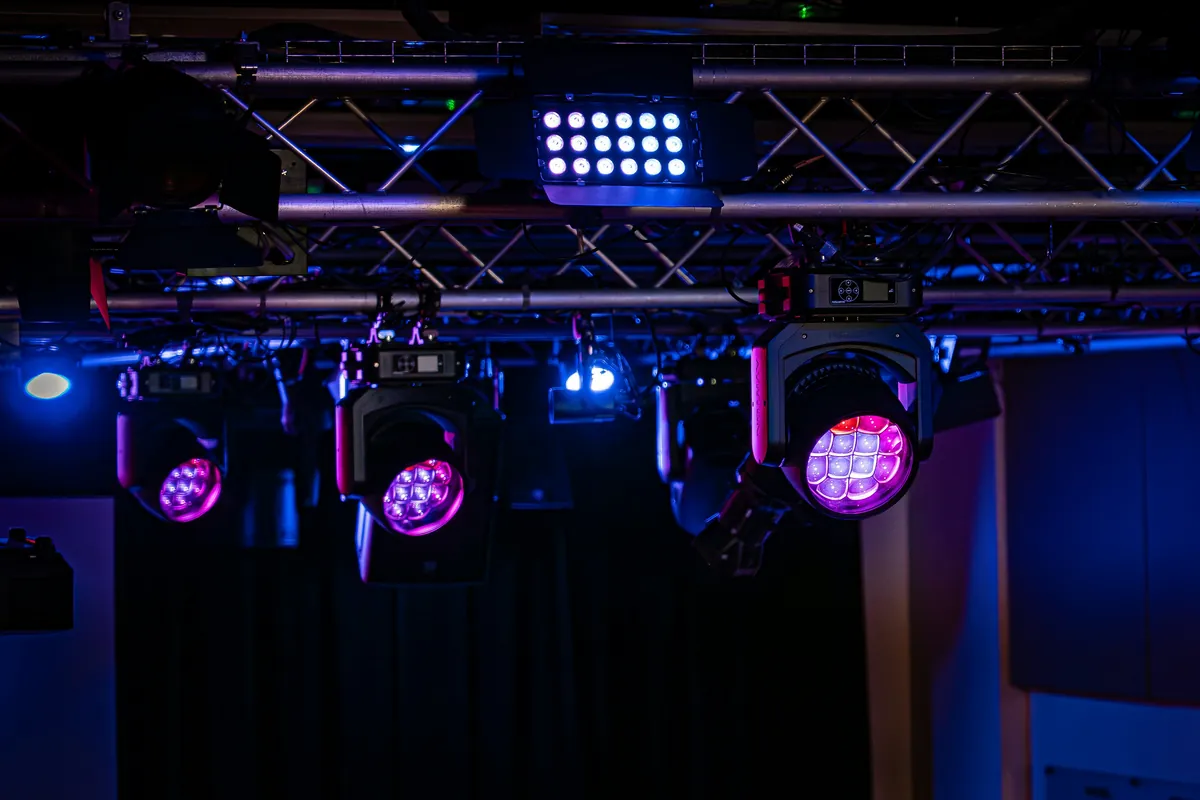Event lighting equipment rental setup in Ibiza