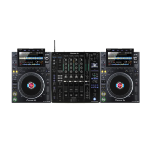 2x AlphaTheta CDJ-3000X and Pioneer DJ DJM-A9 mixer — professional DJ setup for rent in Ibiza