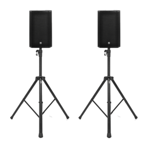 Electro-Voice ZLX-15BT Bluetooth speakers on stands — Easy Connect rental in Ibiza