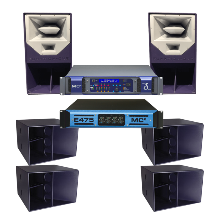 Funktion-One Res 2 speakers and F121 subwoofers — professional sound system rental in Ibiza