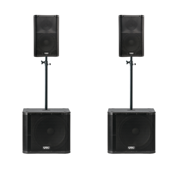 QSC K10.2 speakers and KW181 subwoofers — Villa Standard sound system rental in Ibiza