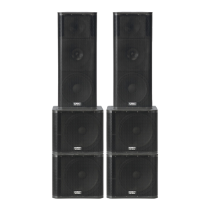 QSC KW153 speakers and KW181 subwoofers — Villa Loud sound system rental in Ibiza