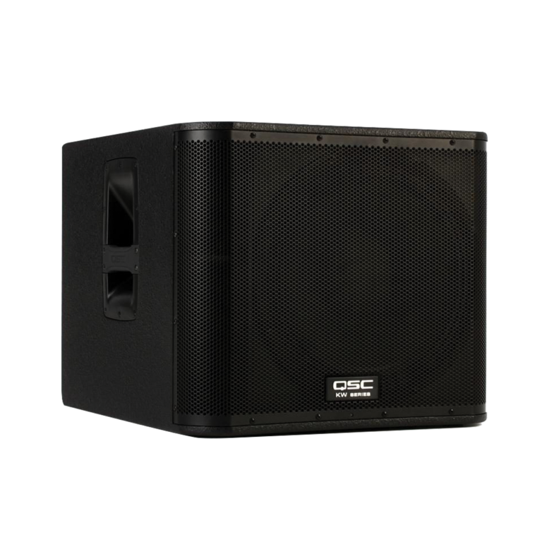 QSC KW181 active subwoofer — extra low-end bass upgrade rental in Ibiza